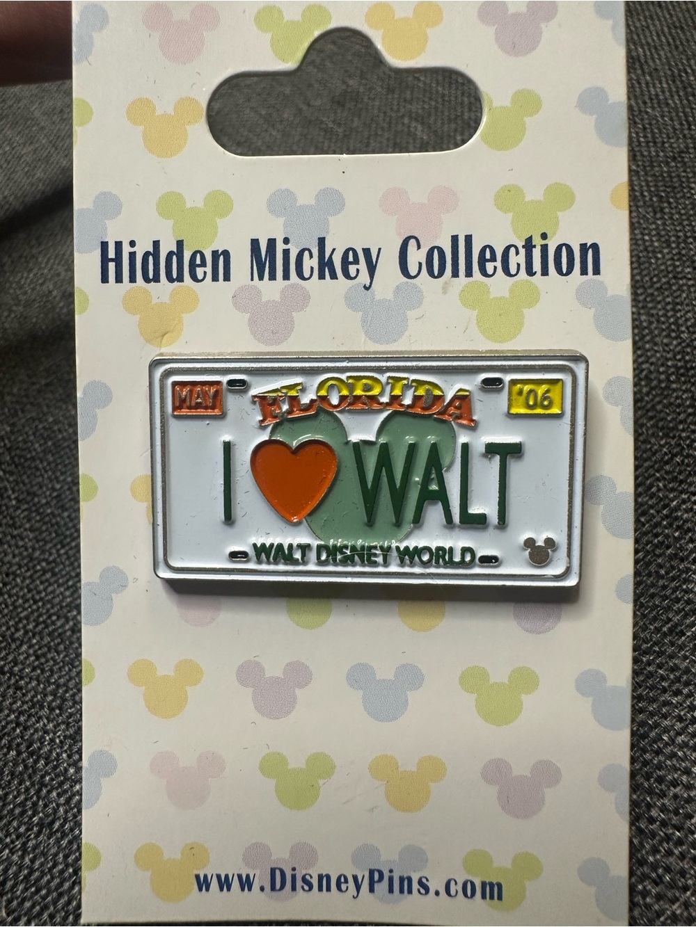 WDW - Hidden Mickey Collection - License Plate - I heart Walt Disney Pin 47682